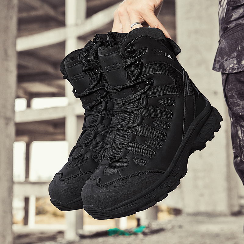 Waterproof Winter Boot - Botas Táticas Masculinas com Cadarço, Calçados