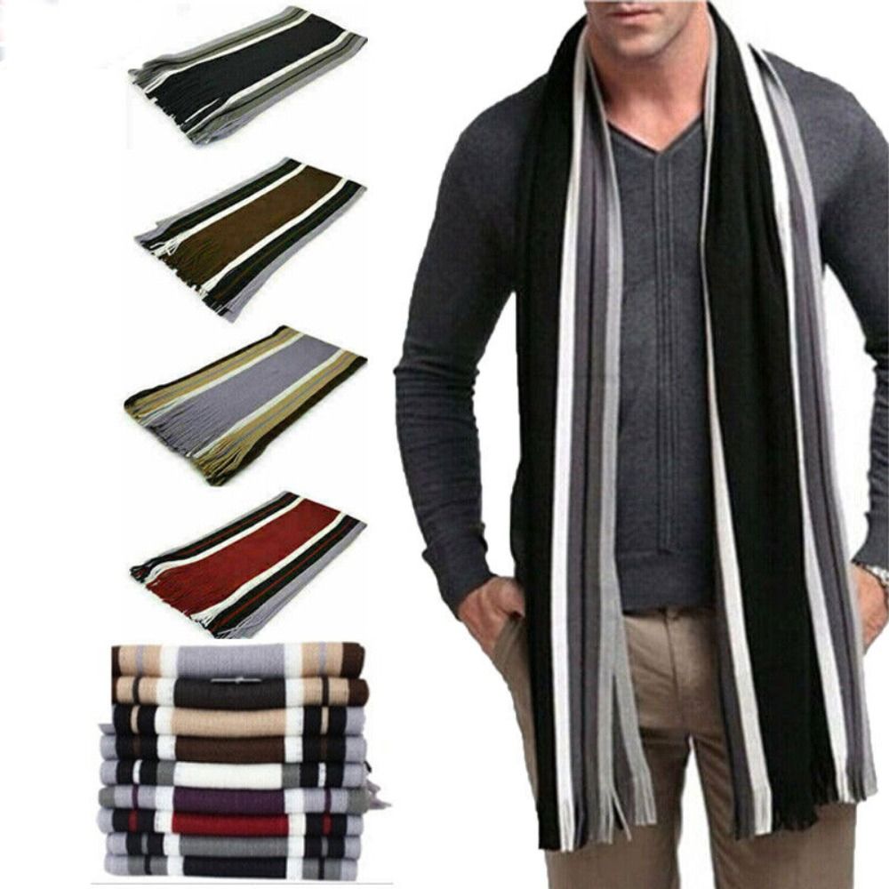 Cachecol listrado masculino de - Wool Scarf Men avaliação e preço