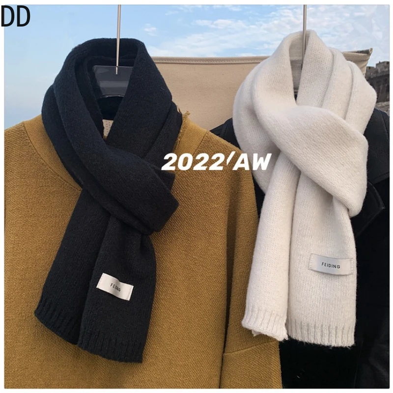 Simples chique sólido macio ca - Wool Scarf Men avaliação e preço