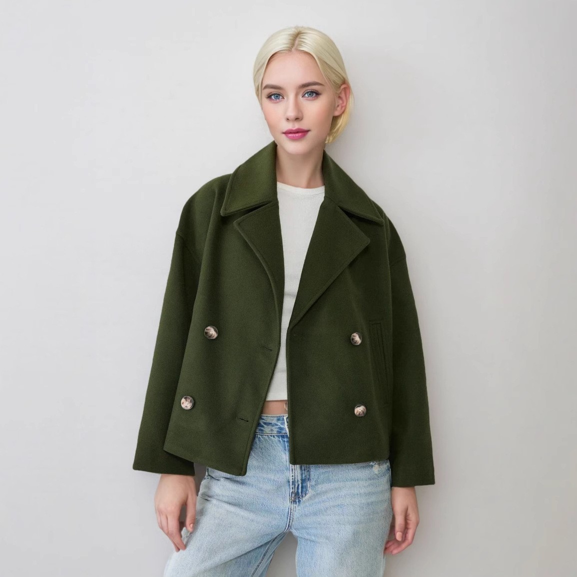 Mulheres casacos de lã elegant - Wool Coat Peacoat avaliação e preço