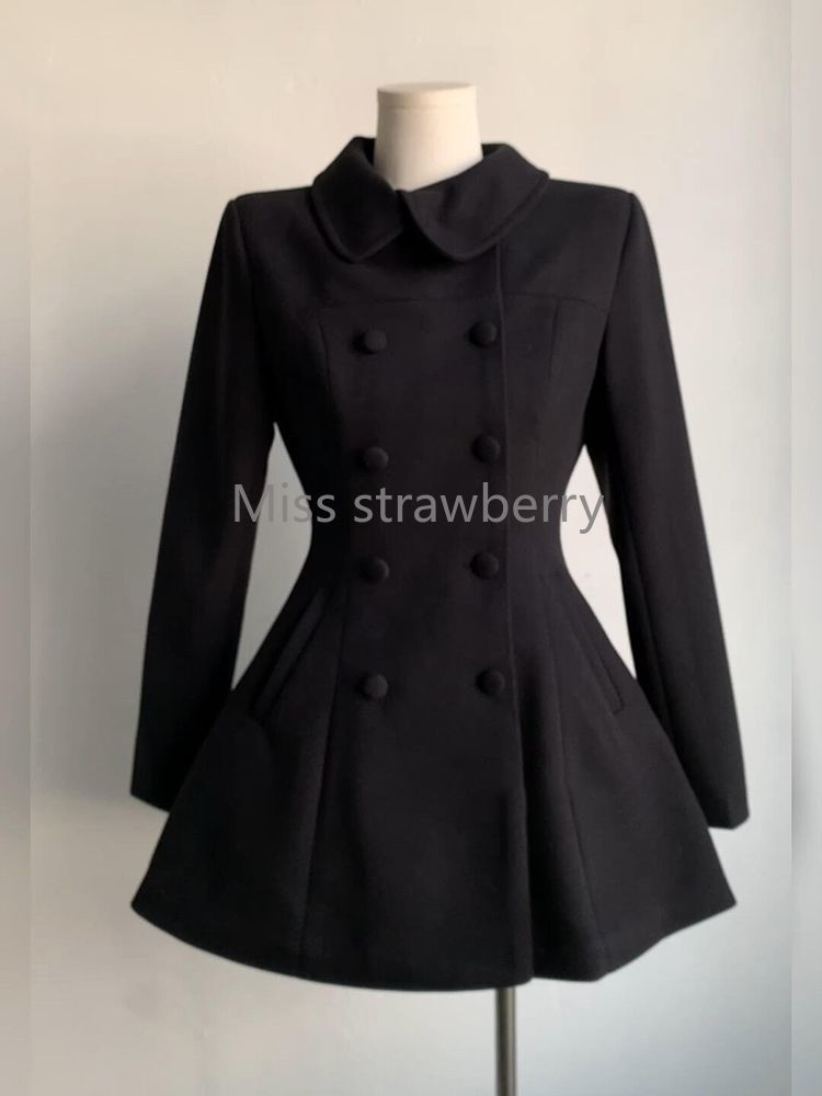 Casaco Feminino de Lã Preto Es - Wool Coat Peacoat avaliação e preço