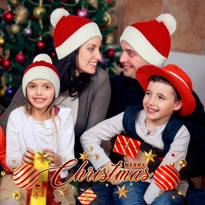 Gorro de Natal e Ano Novo com  - Knit Beanie Hat Warm avaliação e preço