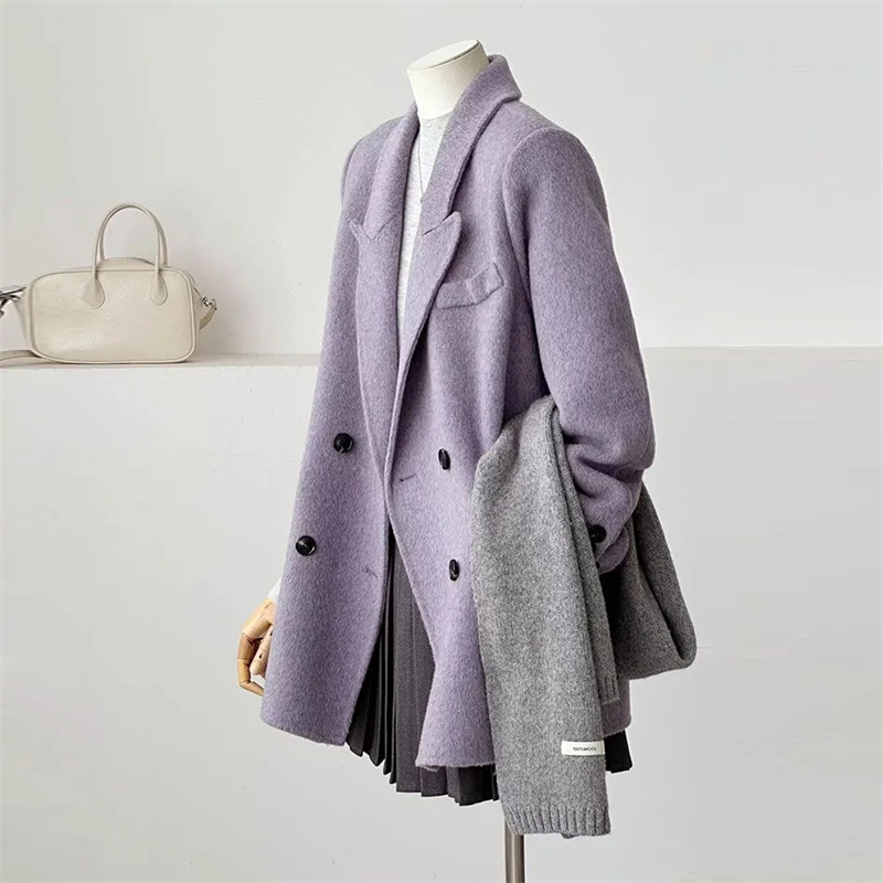 Casaco de lã dupla face femini - Wool Coat Peacoat avaliação e preço