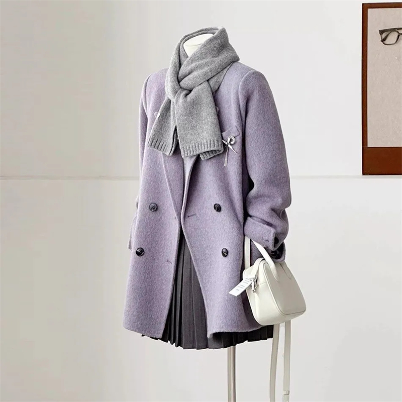 Casaco de lã dupla face femini - Wool Coat Peacoat avaliação e preço