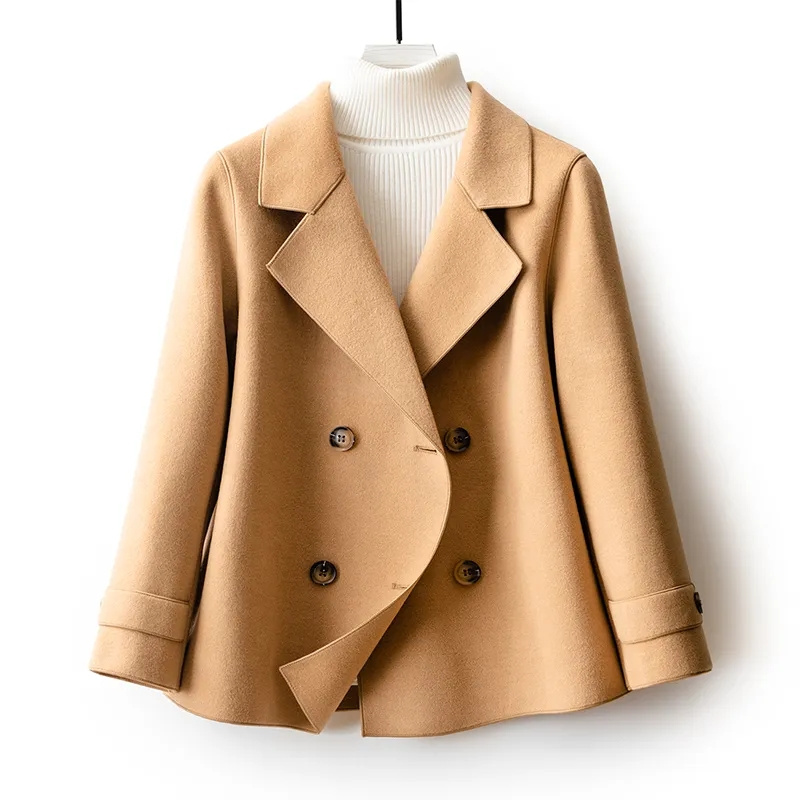 Casaco Feminino de Lã Dupla Fa - Wool Coat Peacoat avaliação e preço