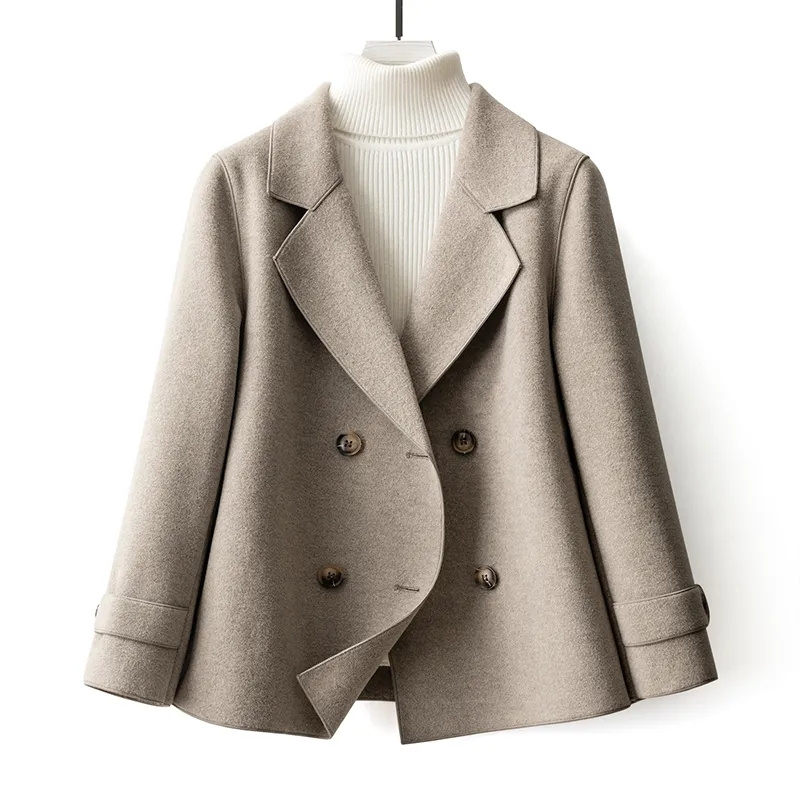 Casaco Feminino de Lã Dupla Fa - Wool Coat Peacoat avaliação e preço