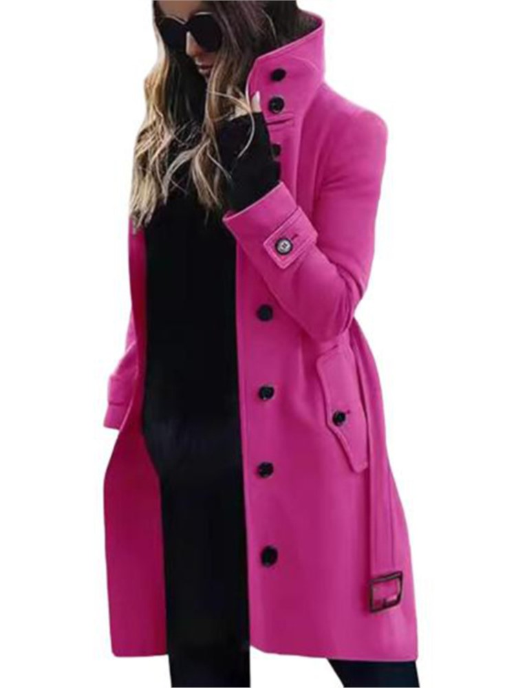 Novo casaco de lã feminino out - Wool Coat Peacoat avaliação e preço