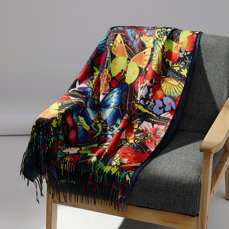 Marca de luxo pintura a óleo c - Wool Scarf Men avaliação e preço
