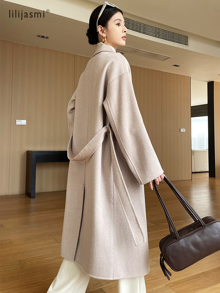 Casaco de lã de lapela feminin - Wool Coat Peacoat avaliação e preço